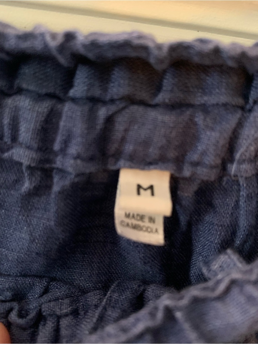 Muji Blue Linen Skirt - With Elastic Waist and Inner Drawstring - Picture 2 of 2